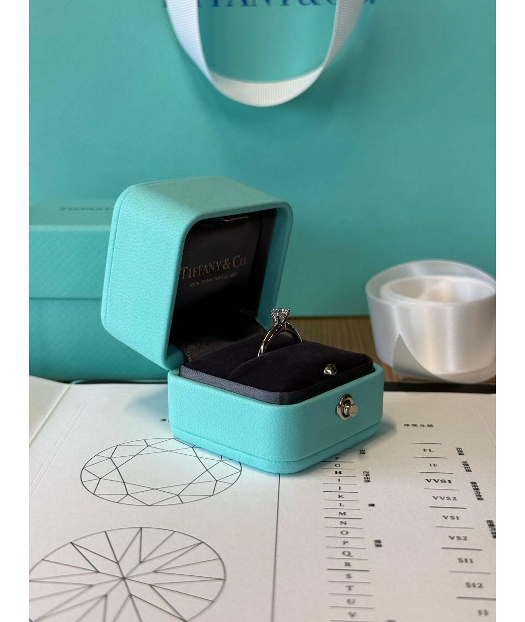 TIFFANY&CO Белое платиновое кольцо, фото 3