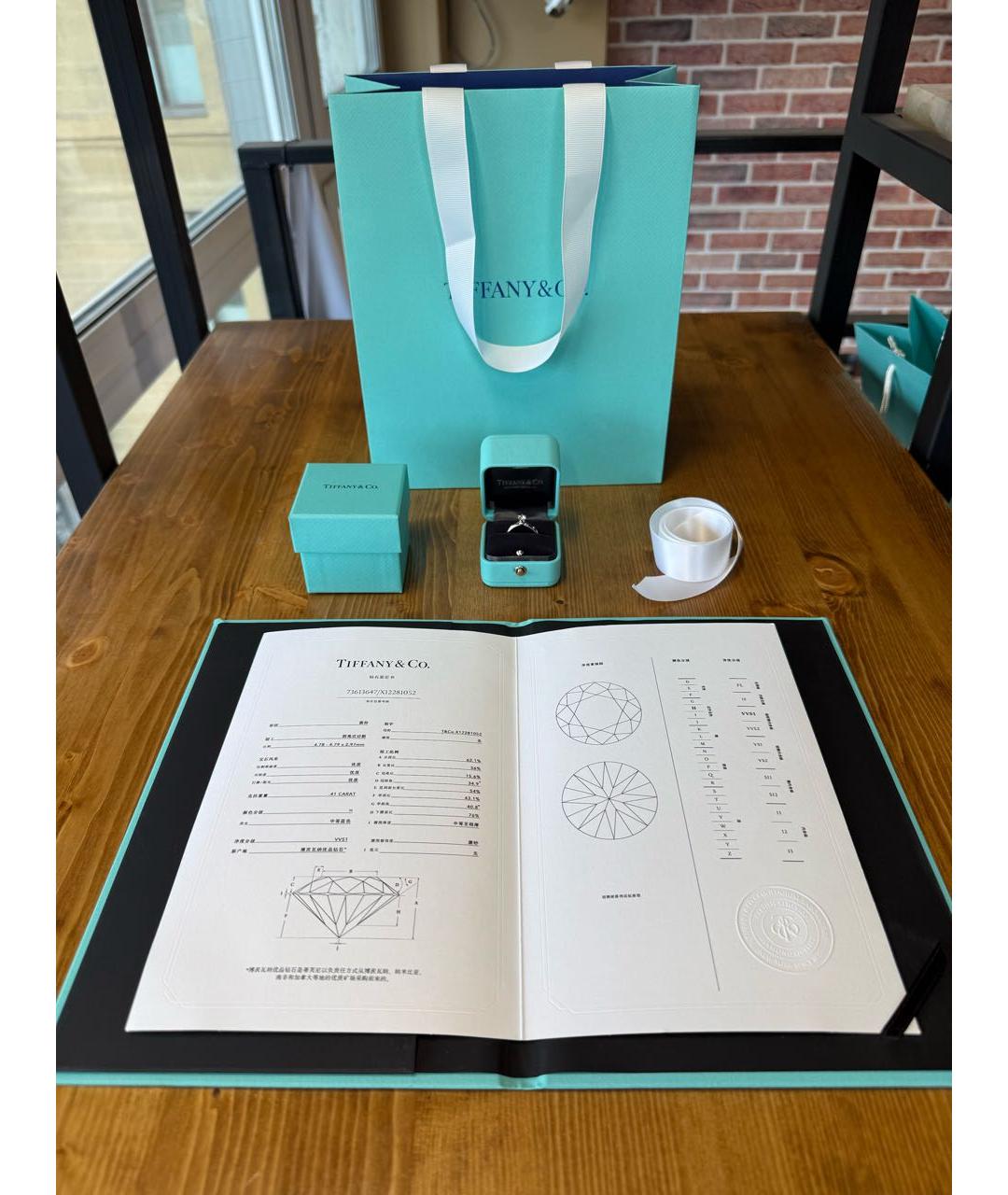 TIFFANY&CO Белое платиновое кольцо, фото 6