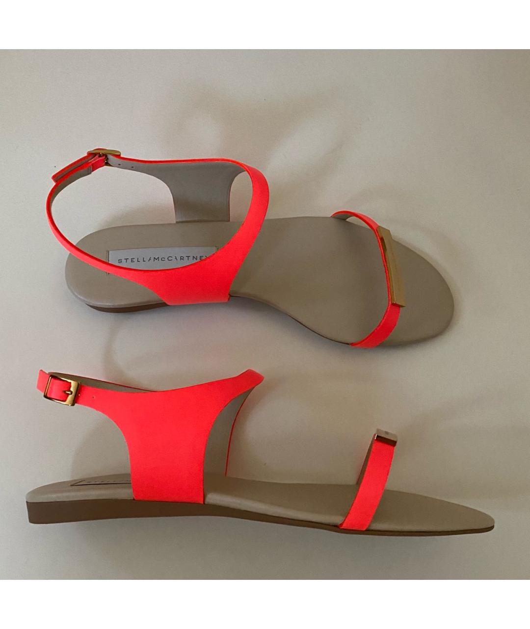 STELLA MCCARTNEY Коралловые сандалии из искусственной кожи, фото 7