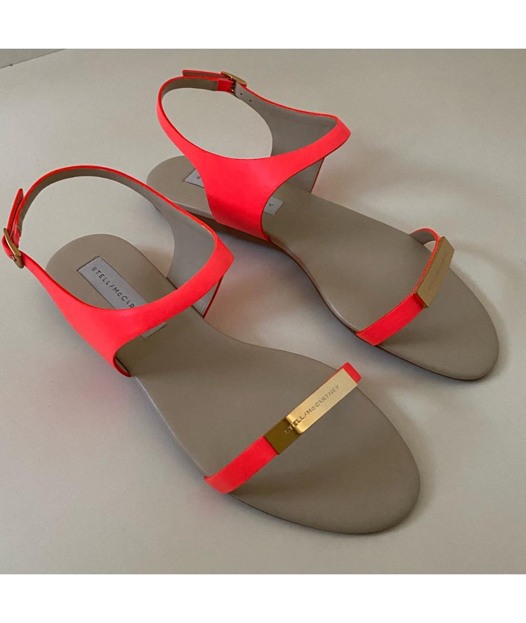 STELLA MCCARTNEY Коралловые сандалии из искусственной кожи, фото 6