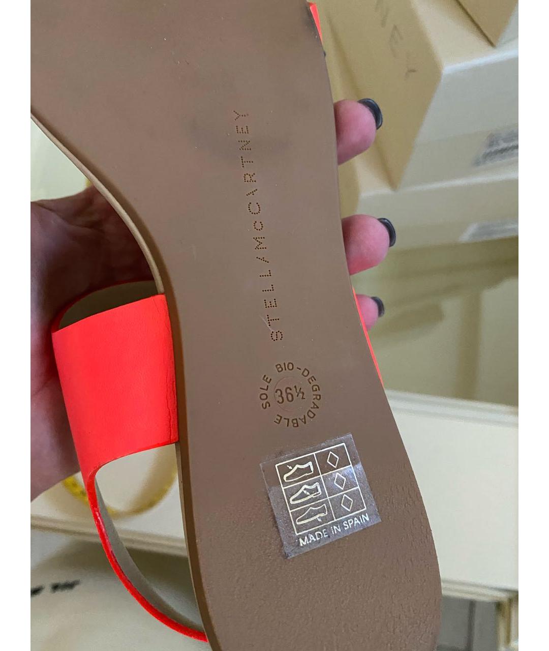 STELLA MCCARTNEY Коралловые сандалии из искусственной кожи, фото 8