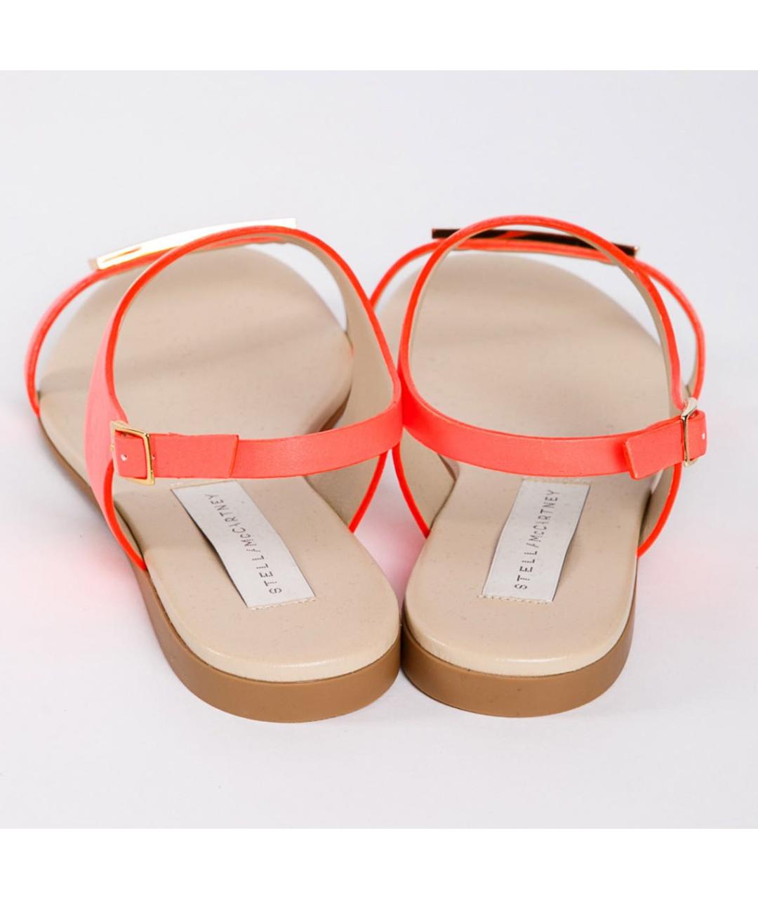 STELLA MCCARTNEY Коралловые сандалии из искусственной кожи, фото 4