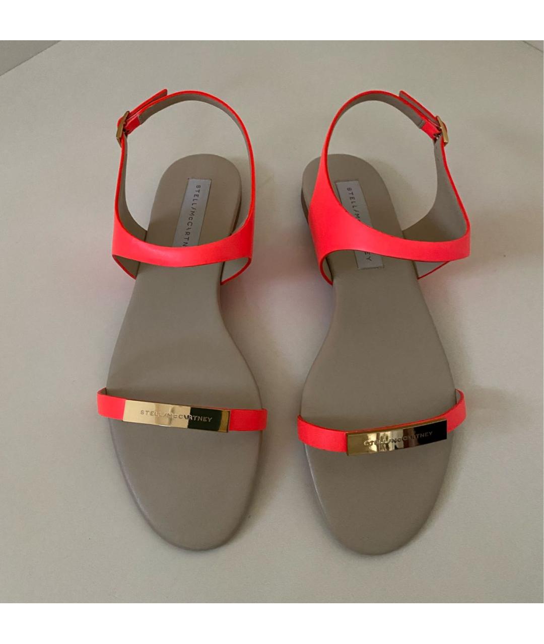 STELLA MCCARTNEY Коралловые сандалии из искусственной кожи, фото 7