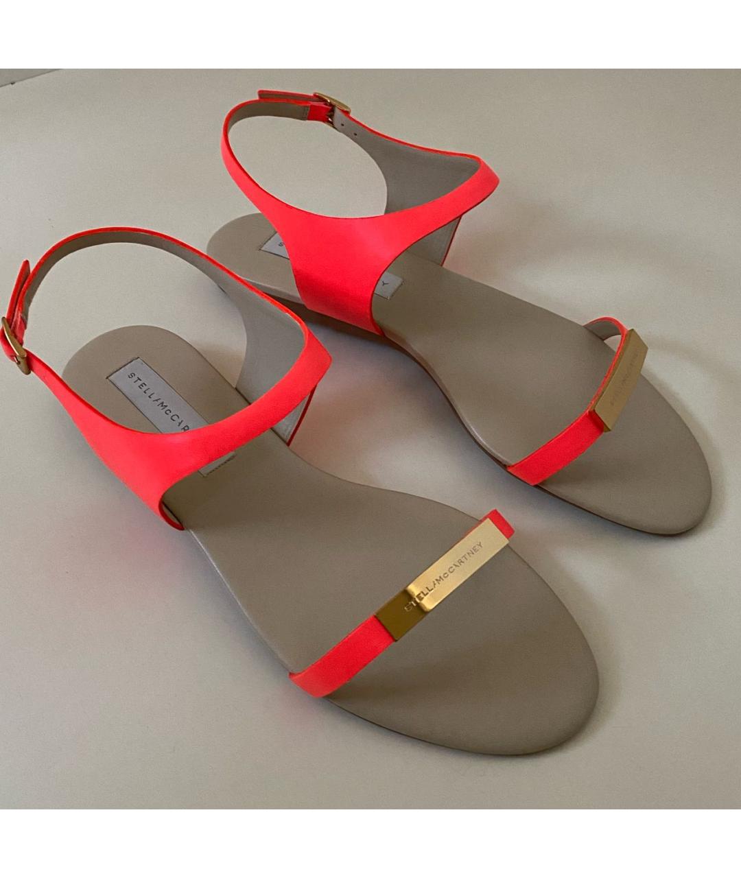 STELLA MCCARTNEY Коралловые сандалии из искусственной кожи, фото 6