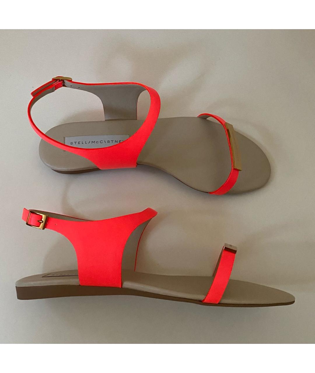 STELLA MCCARTNEY Коралловые сандалии из искусственной кожи, фото 7