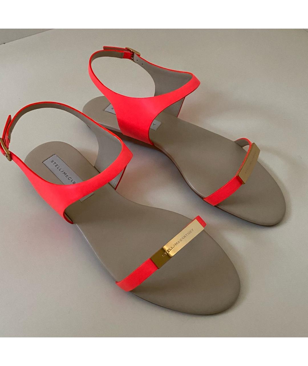 STELLA MCCARTNEY Коралловые сандалии из искусственной кожи, фото 6