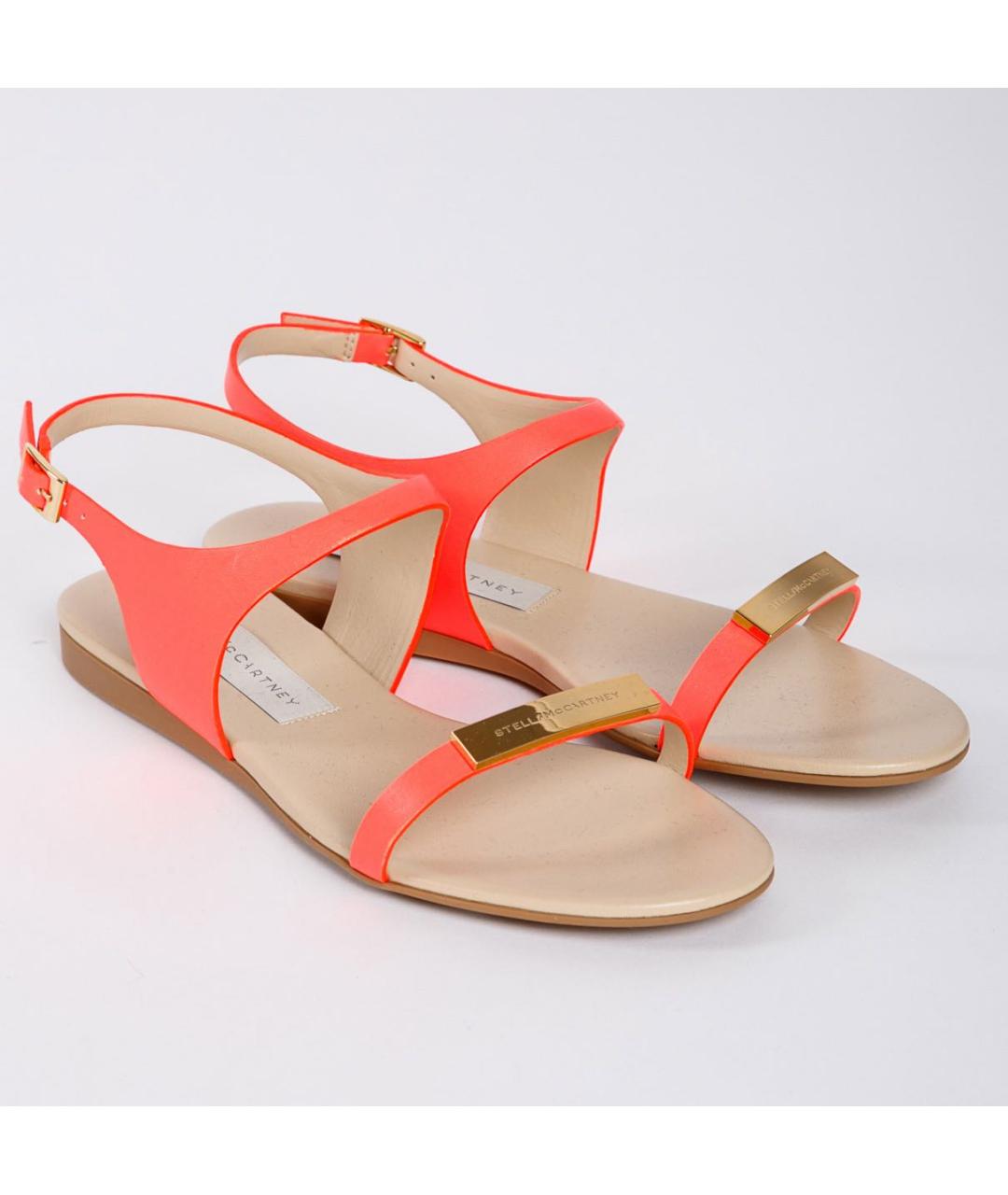 STELLA MCCARTNEY Коралловые сандалии из искусственной кожи, фото 2