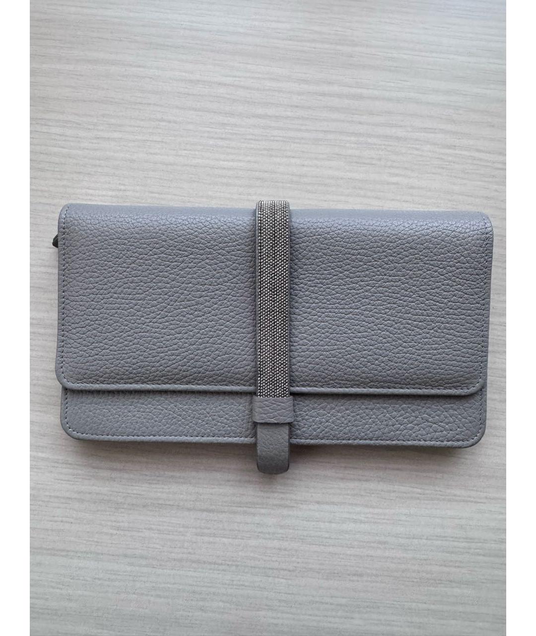 FABIANA FILIPPI Серый кожаный кошелек, фото 5