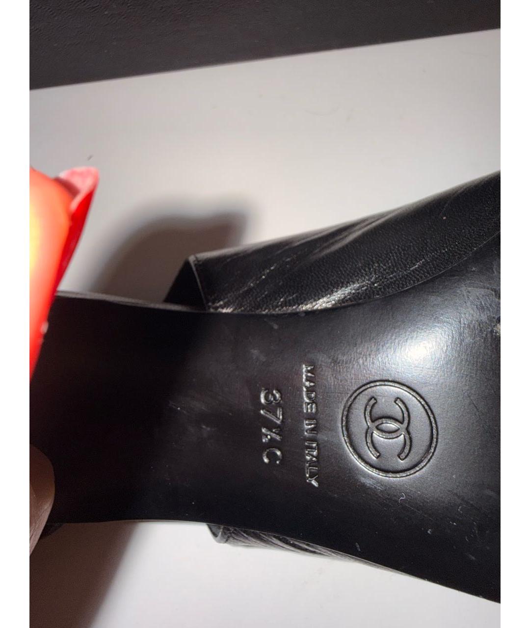 CHANEL Черные кожаные туфли, фото 4