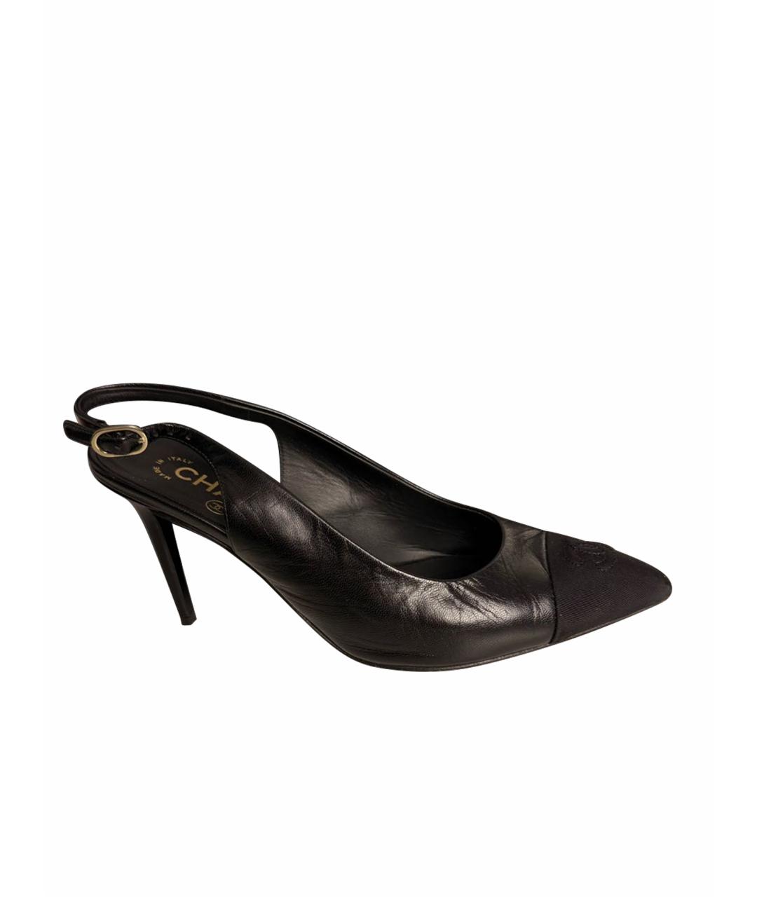 CHANEL Черные кожаные туфли, фото 1