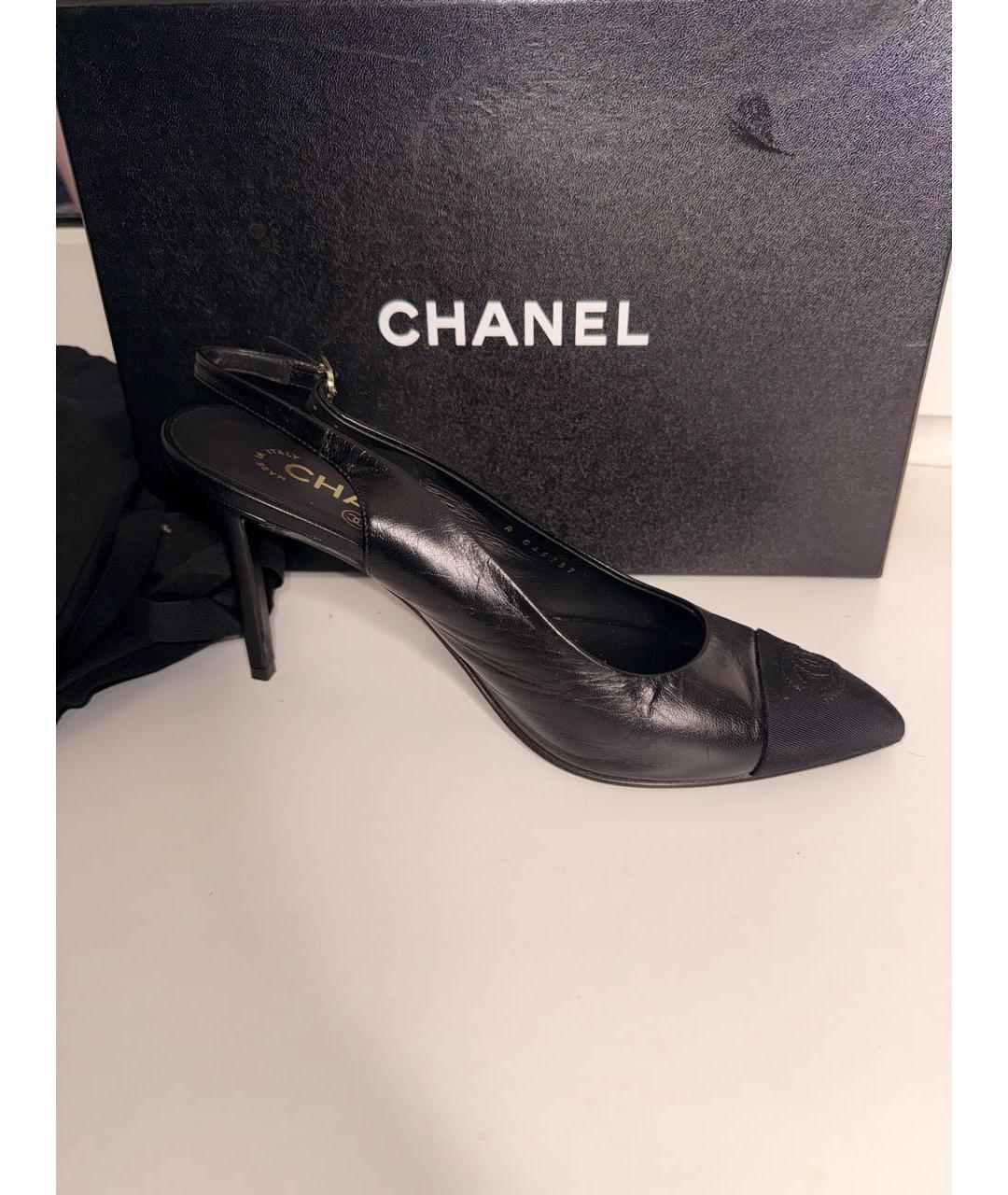 CHANEL Черные кожаные туфли, фото 3