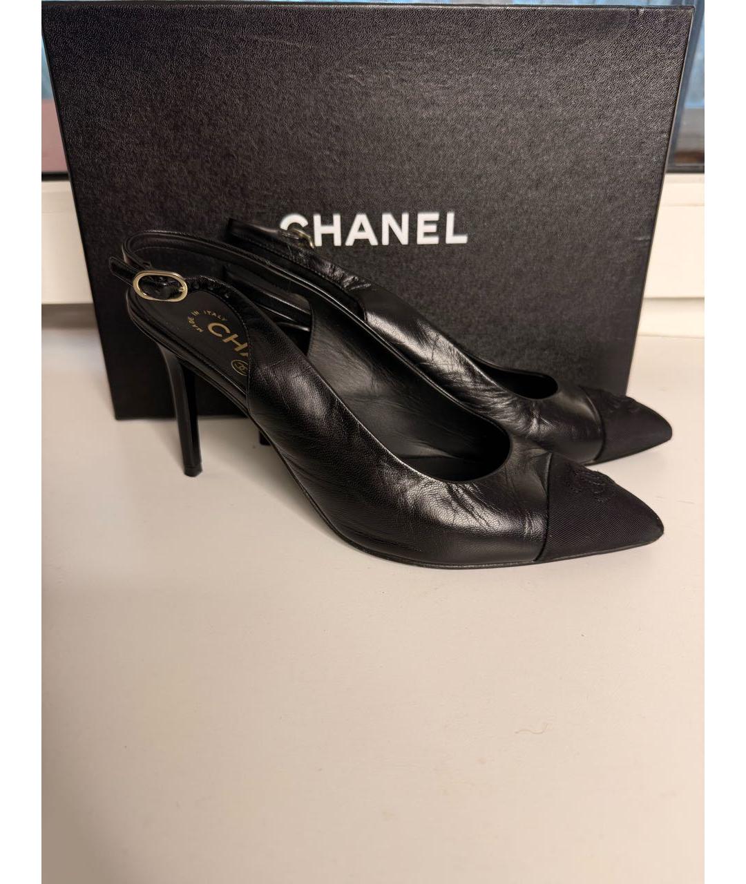 CHANEL Черные кожаные туфли, фото 2