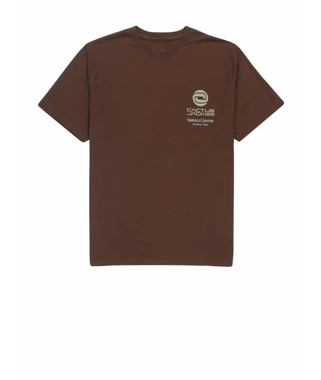 NIKE Коричневая хлопковая футболка, фото 5