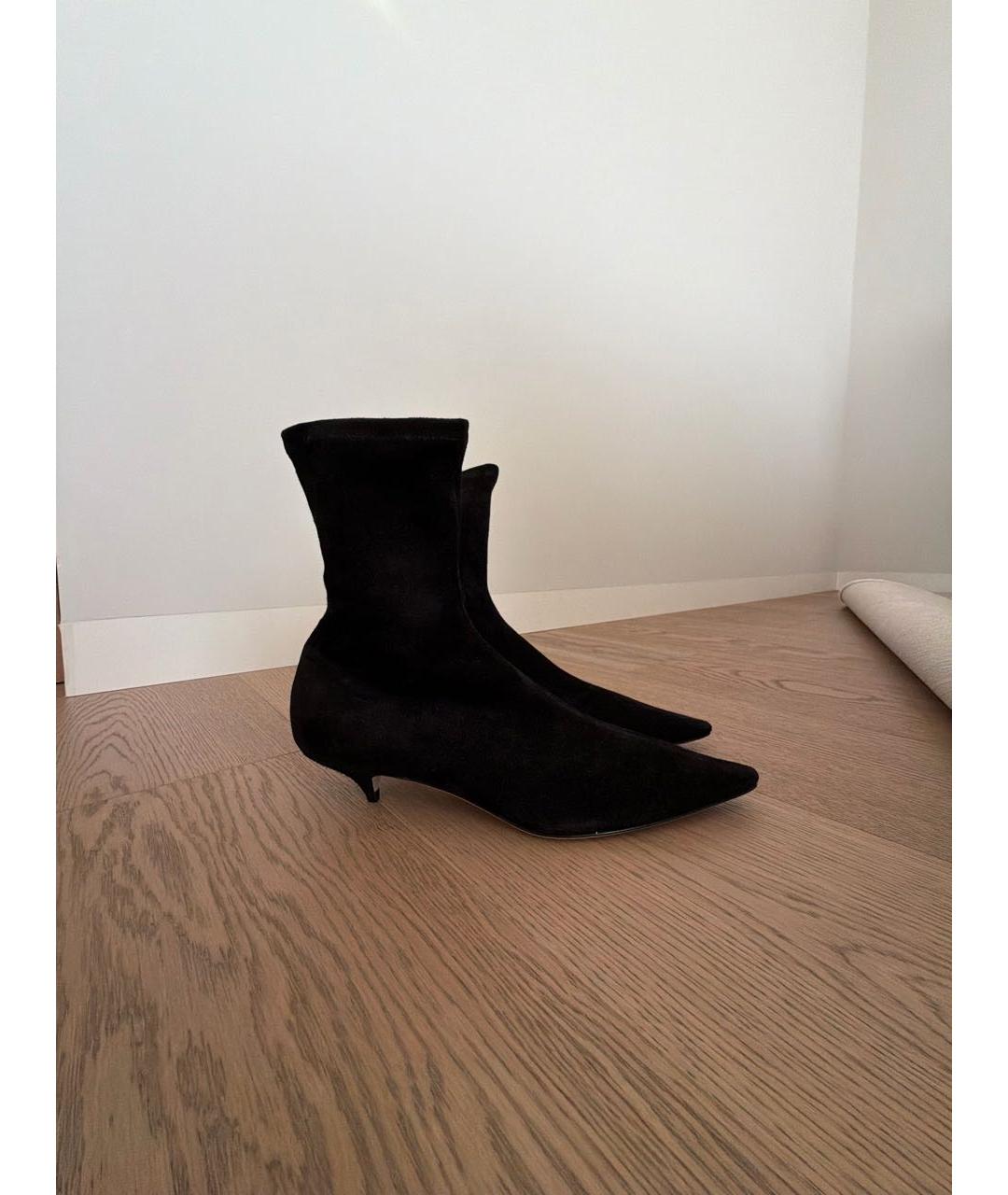 THE ROW Черные замшевые ботильоны, фото 5
