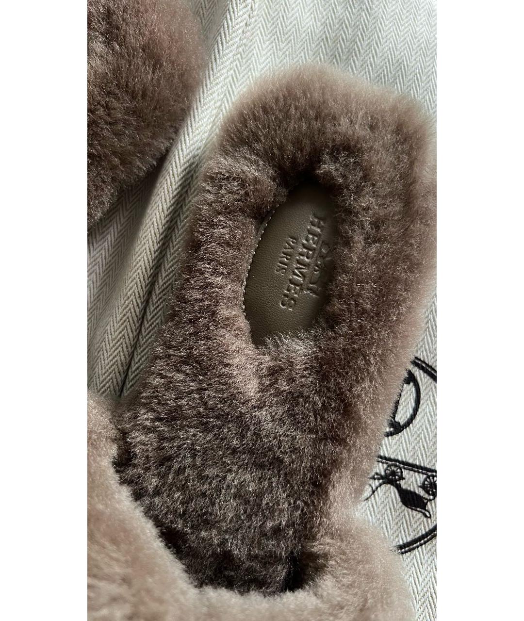 HERMES Коричневые шлепанцы, фото 2