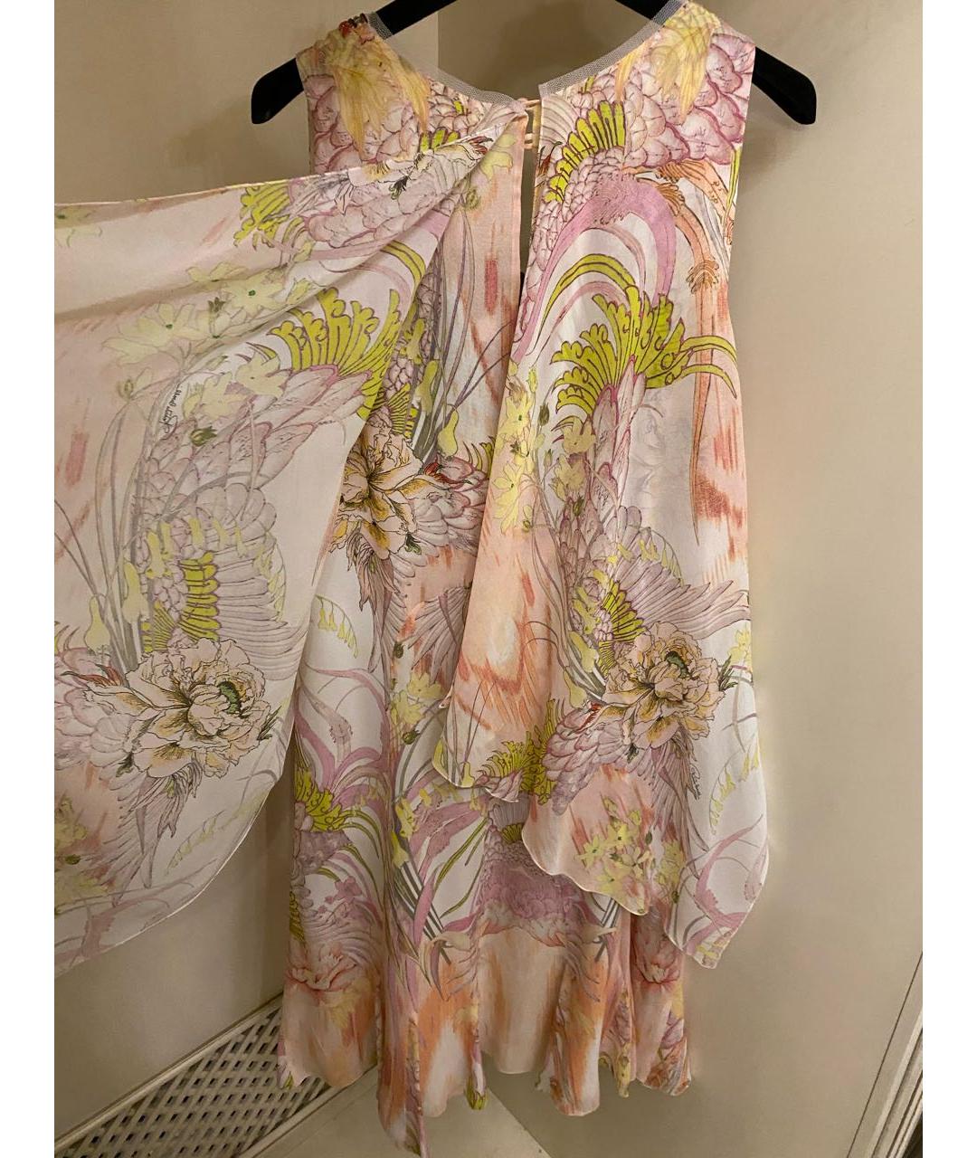 ROBERTO CAVALLI Розовое шелковое вечернее платье, фото 7