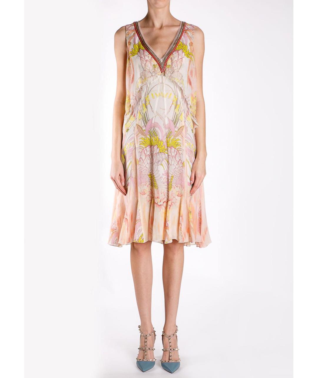 ROBERTO CAVALLI Розовое шелковое вечернее платье, фото 3