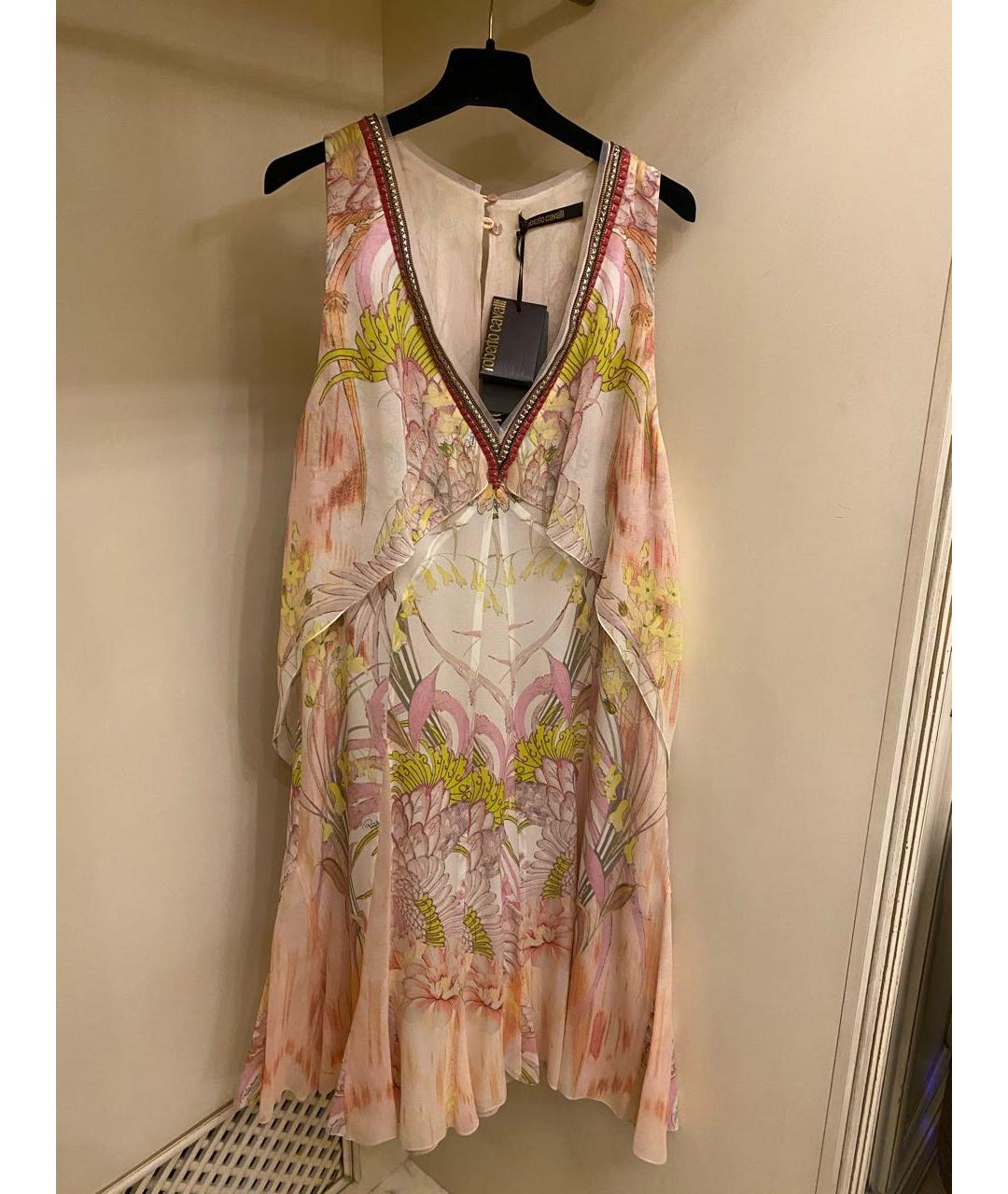 ROBERTO CAVALLI Розовое шелковое вечернее платье, фото 5