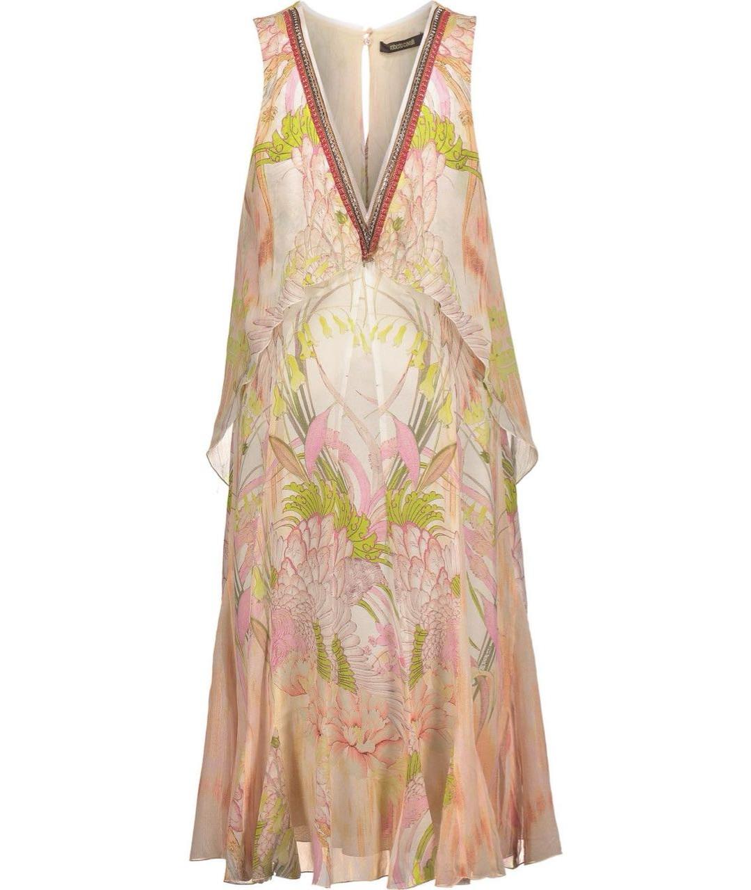 ROBERTO CAVALLI Розовое шелковое вечернее платье, фото 9