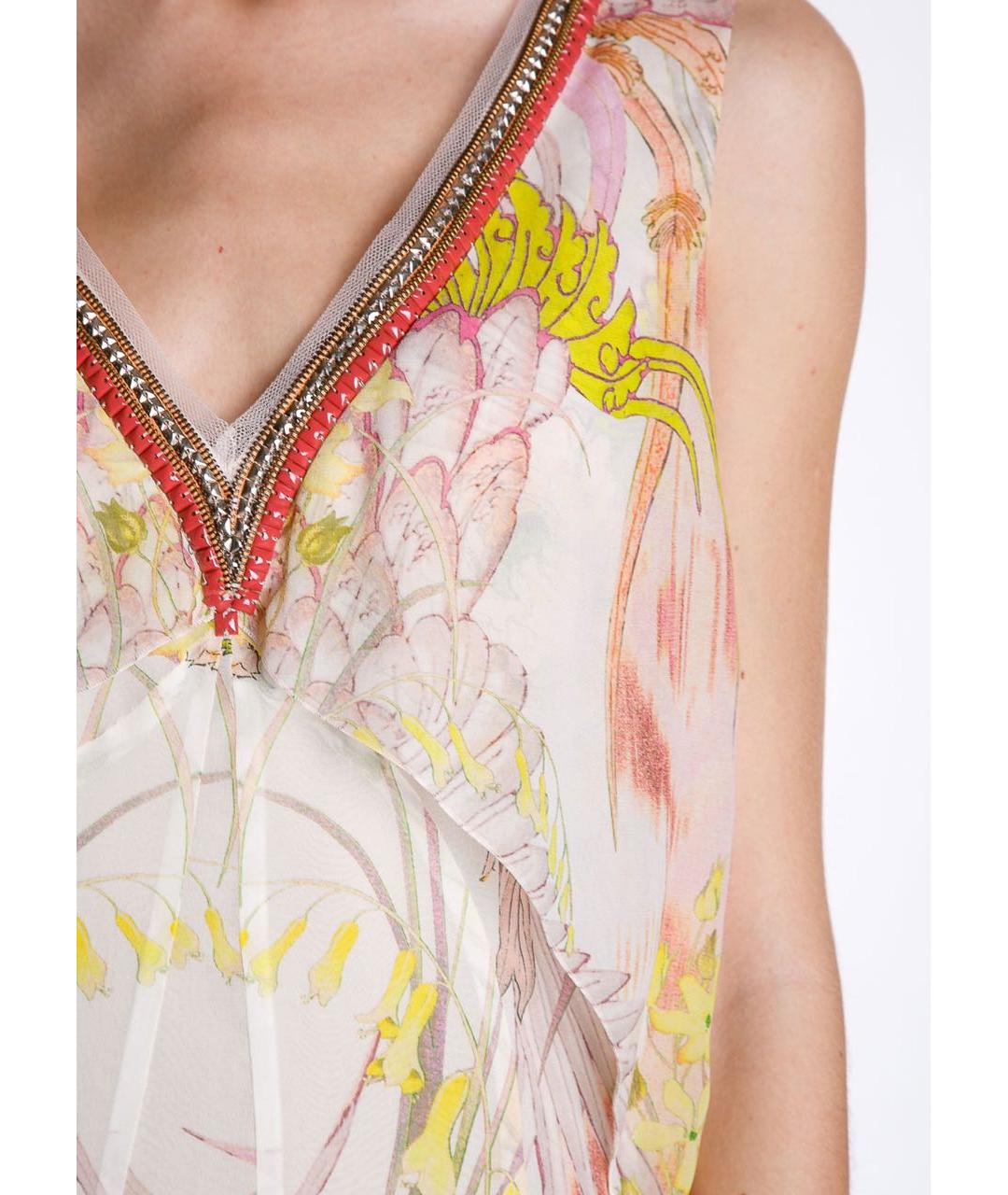 ROBERTO CAVALLI Розовое шелковое вечернее платье, фото 4