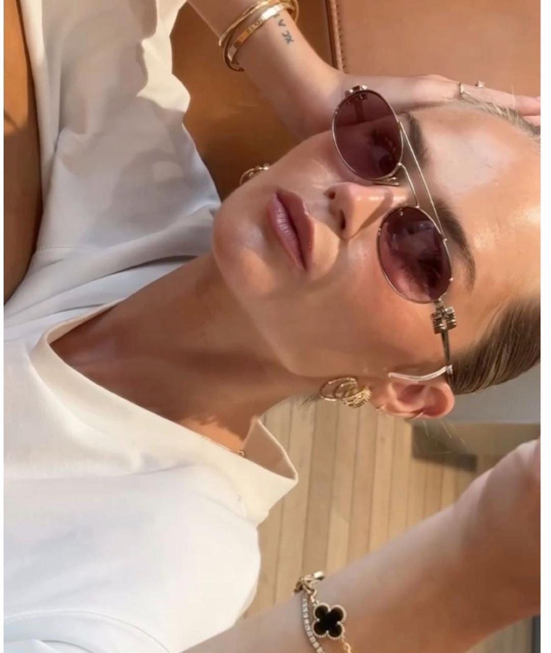 MIU MIU Коричневые металлические солнцезащитные очки, фото 5