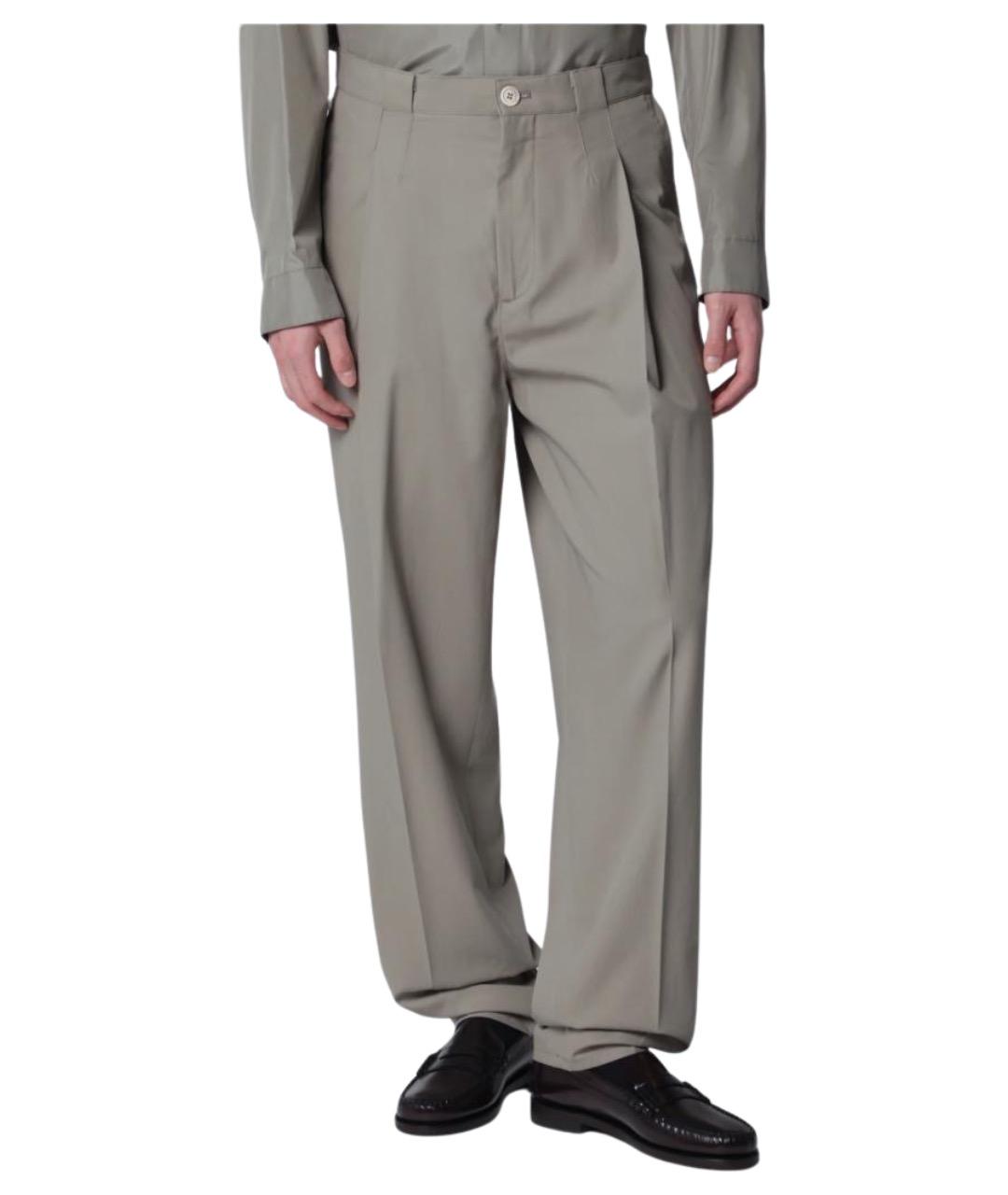 BRUNELLO CUCINELLI Хаки хлопковые повседневные брюки, фото 1