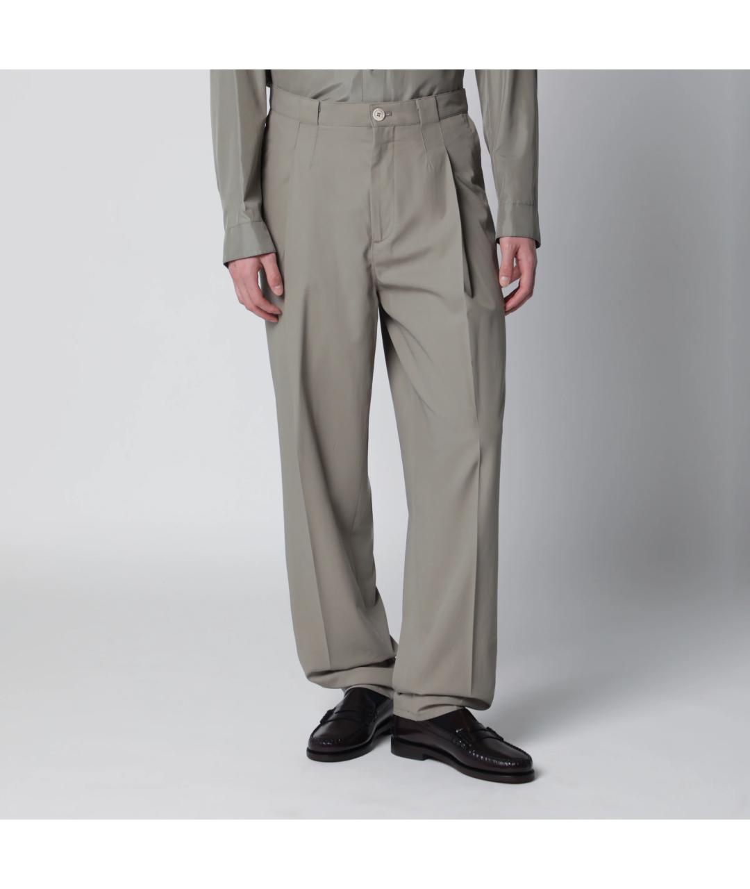 BRUNELLO CUCINELLI Хаки хлопковые повседневные брюки, фото 3
