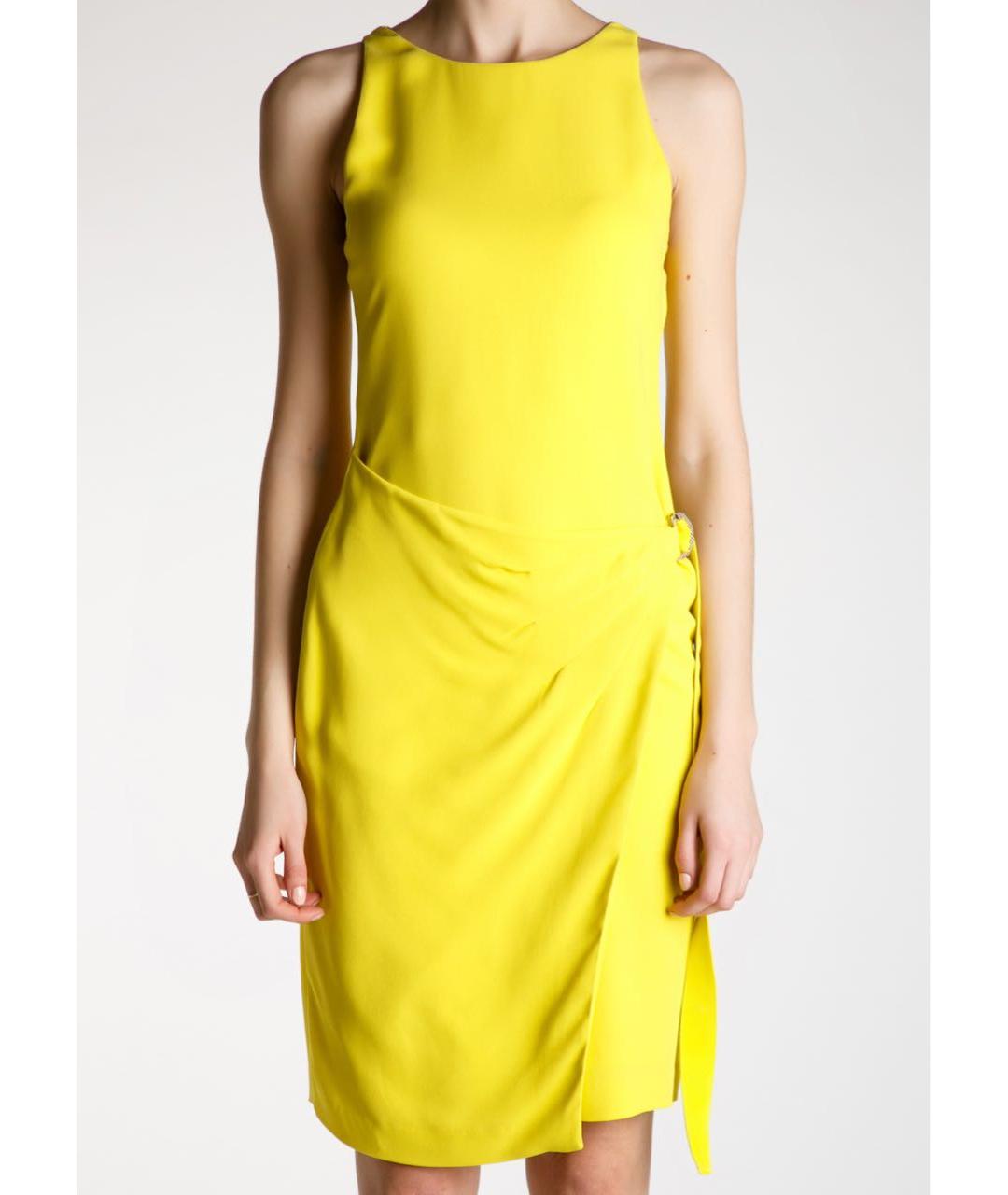 ROBERTO CAVALLI Желтое вискозное коктейльное платье, фото 3