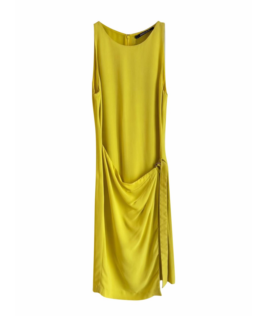 ROBERTO CAVALLI Желтое вискозное коктейльное платье, фото 1