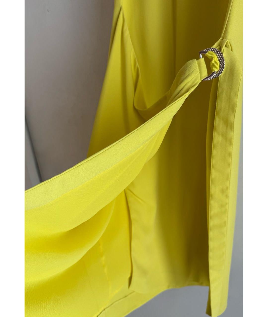 ROBERTO CAVALLI Желтое вискозное коктейльное платье, фото 8