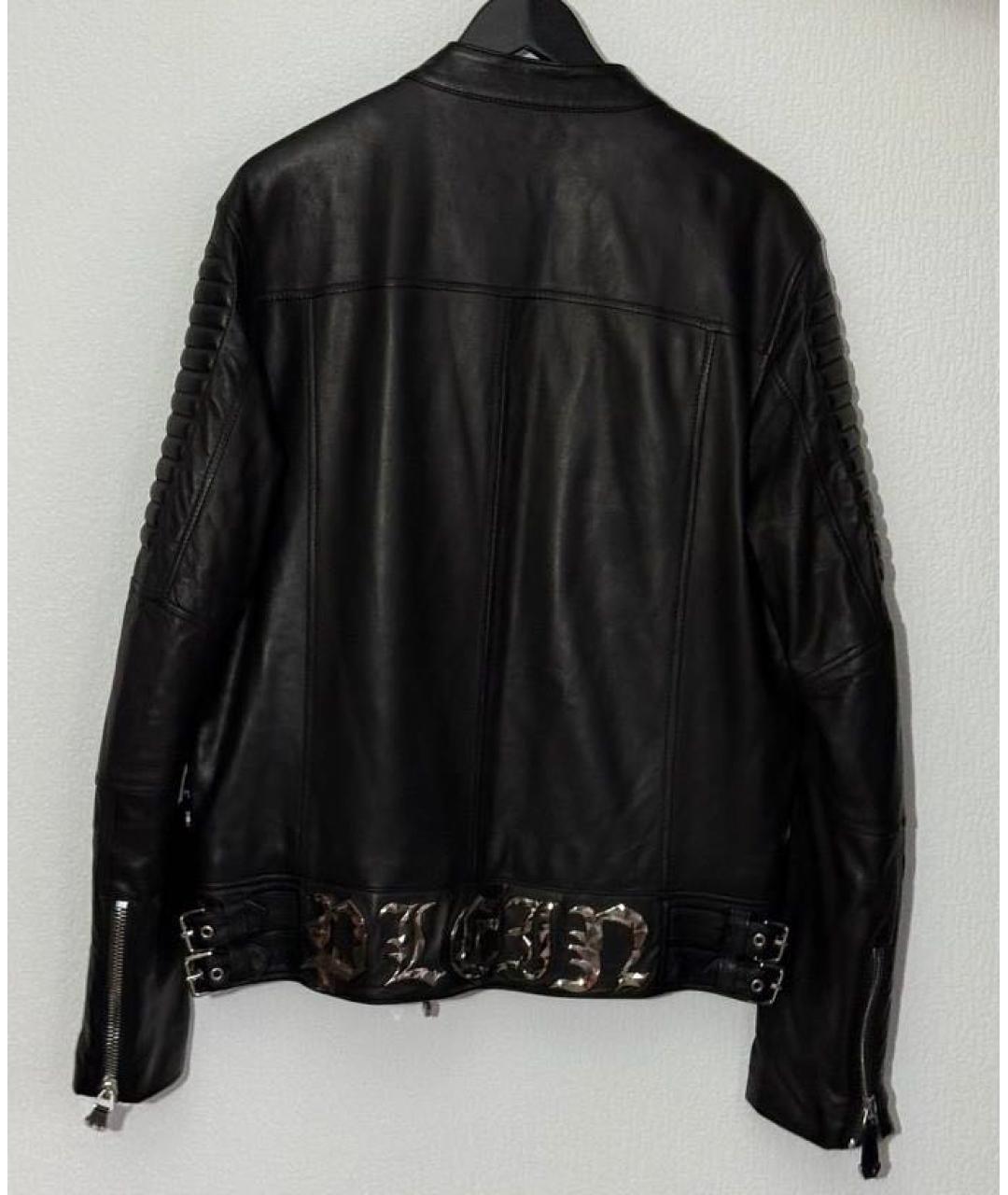 PHILIPP PLEIN Черная куртка из экзотической кожи, фото 2