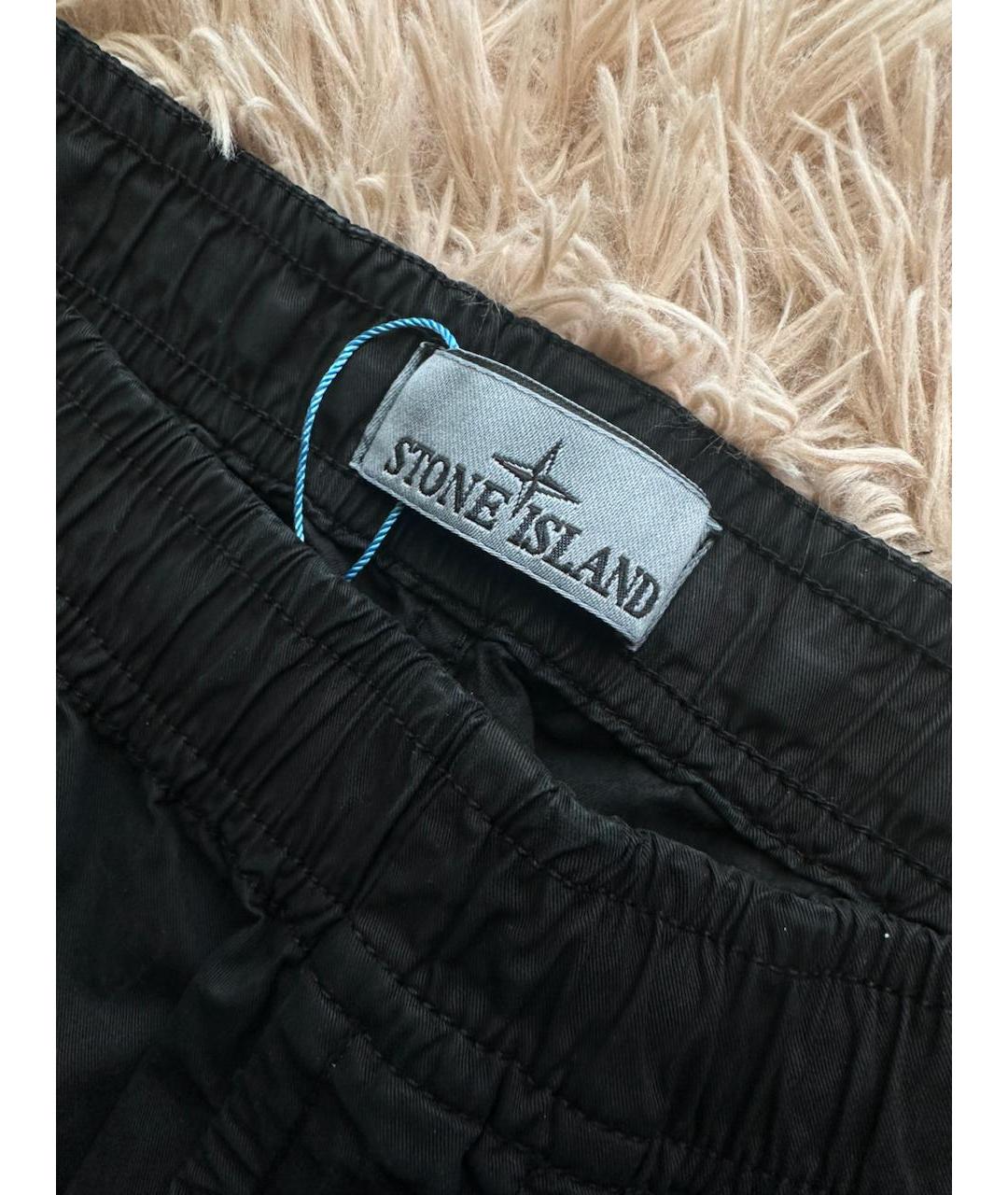 STONE ISLAND Черные хлопковые брюки чинос, фото 3
