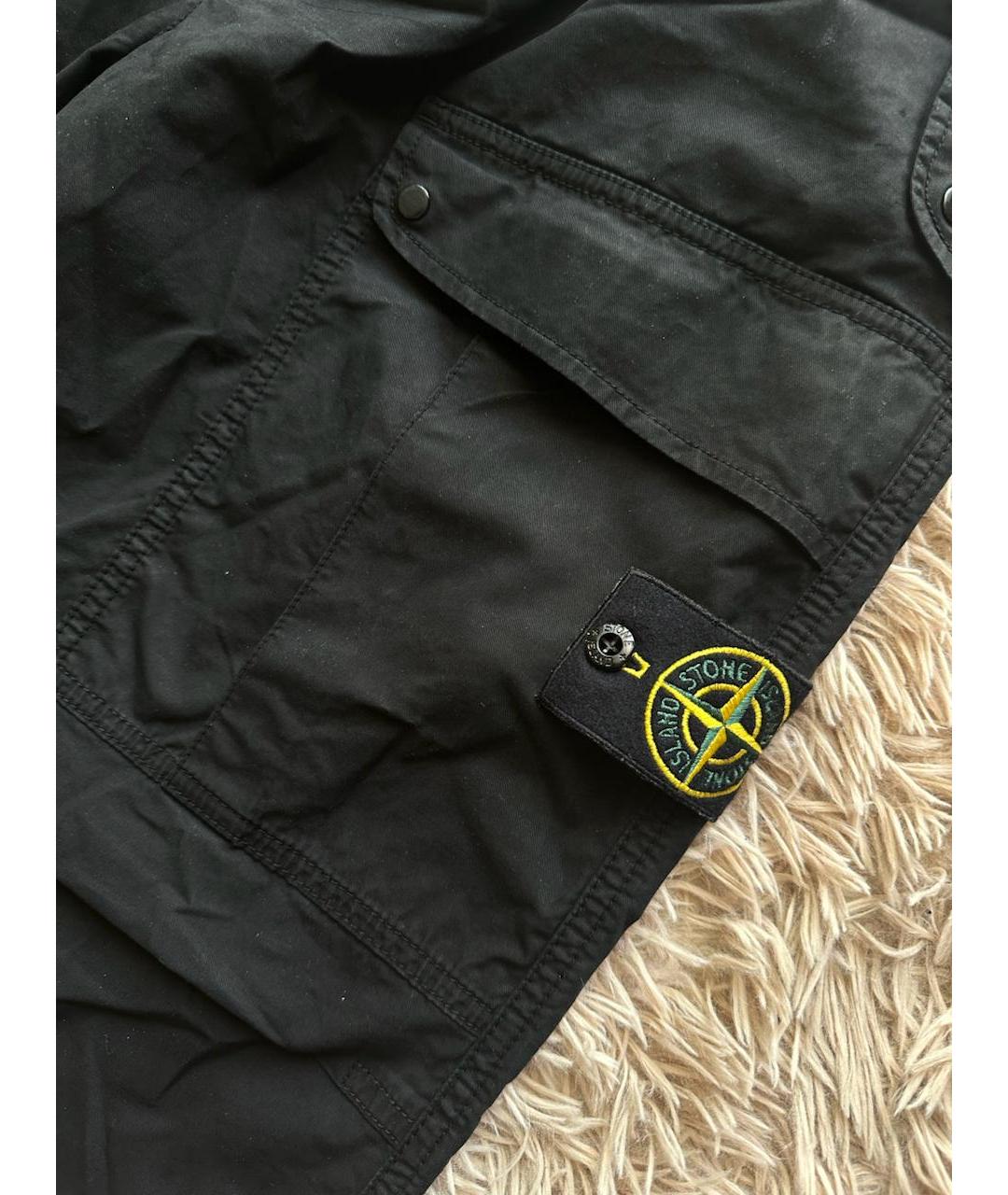 STONE ISLAND Черные хлопковые брюки чинос, фото 2
