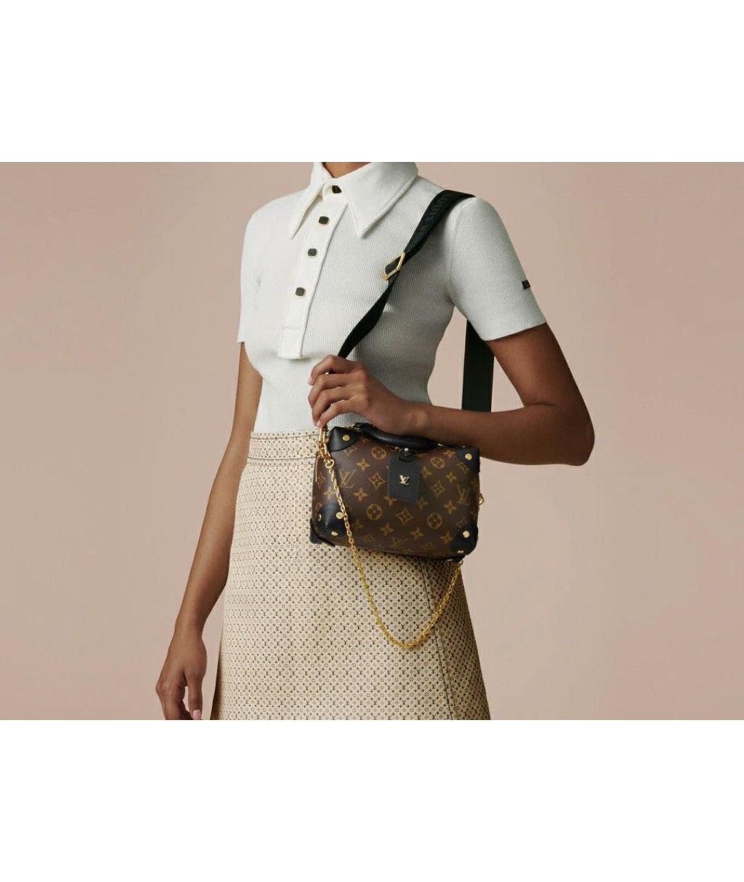 LOUIS VUITTON Коричневая кожаная сумка через плечо, фото 5