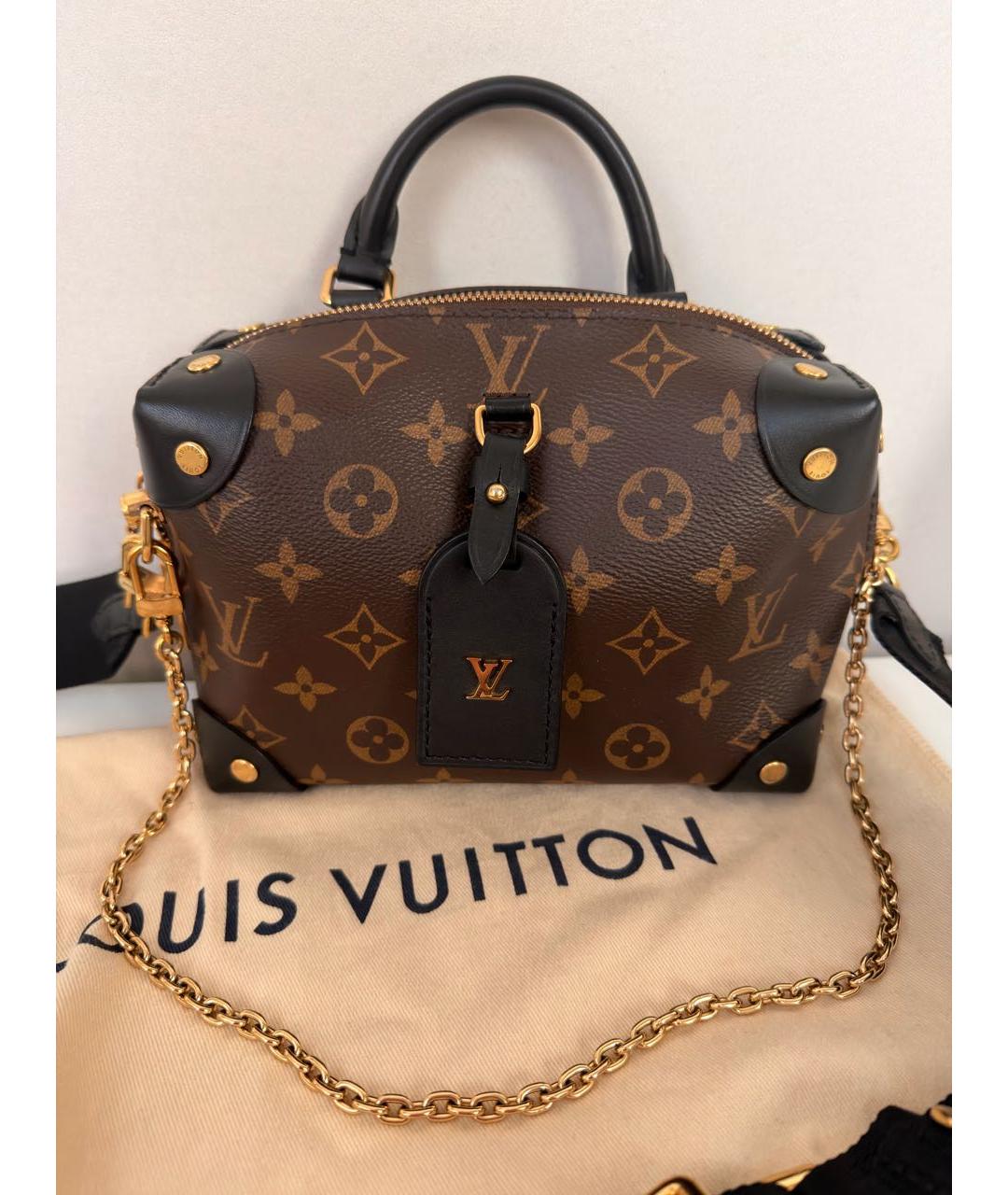 LOUIS VUITTON Коричневая кожаная сумка через плечо, фото 6