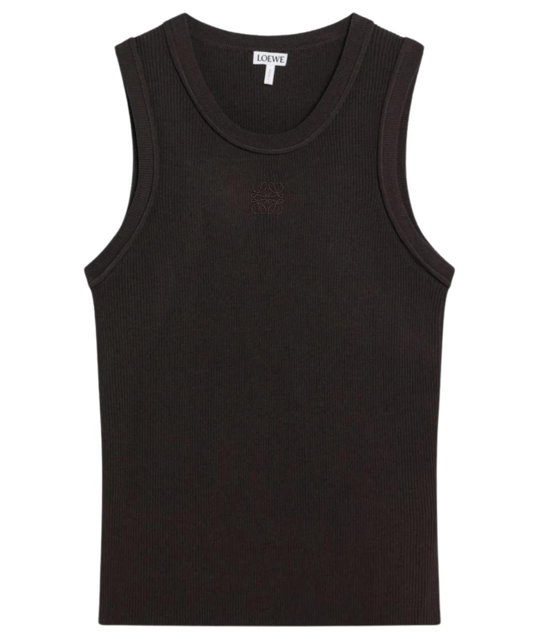 LOEWE Коричневая вискозная майка, фото 1