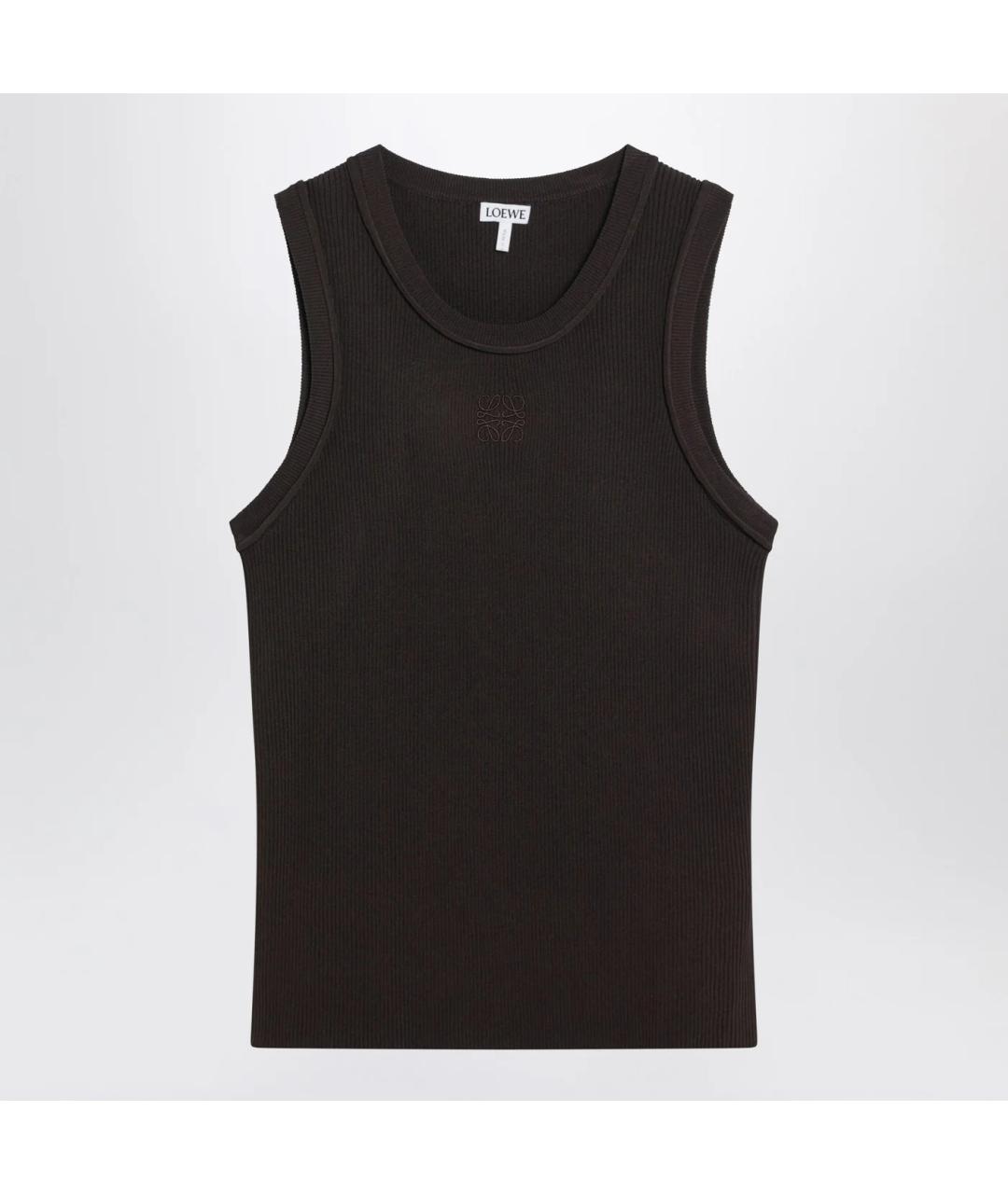 LOEWE Коричневая вискозная майка, фото 3
