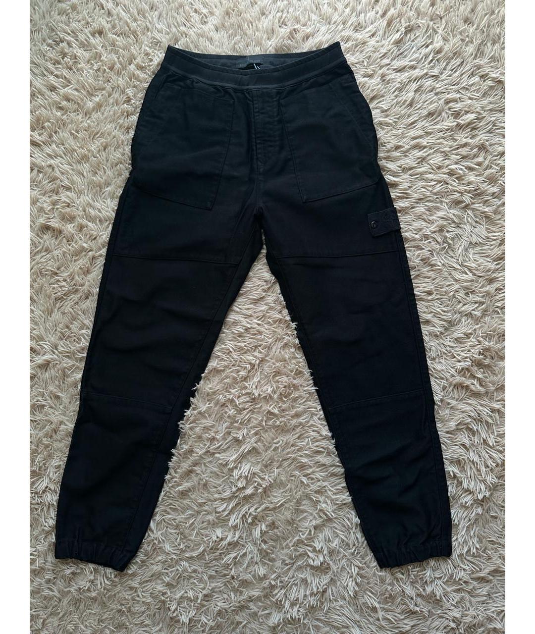 STONE ISLAND Черные шерстяные повседневные брюки, фото 4