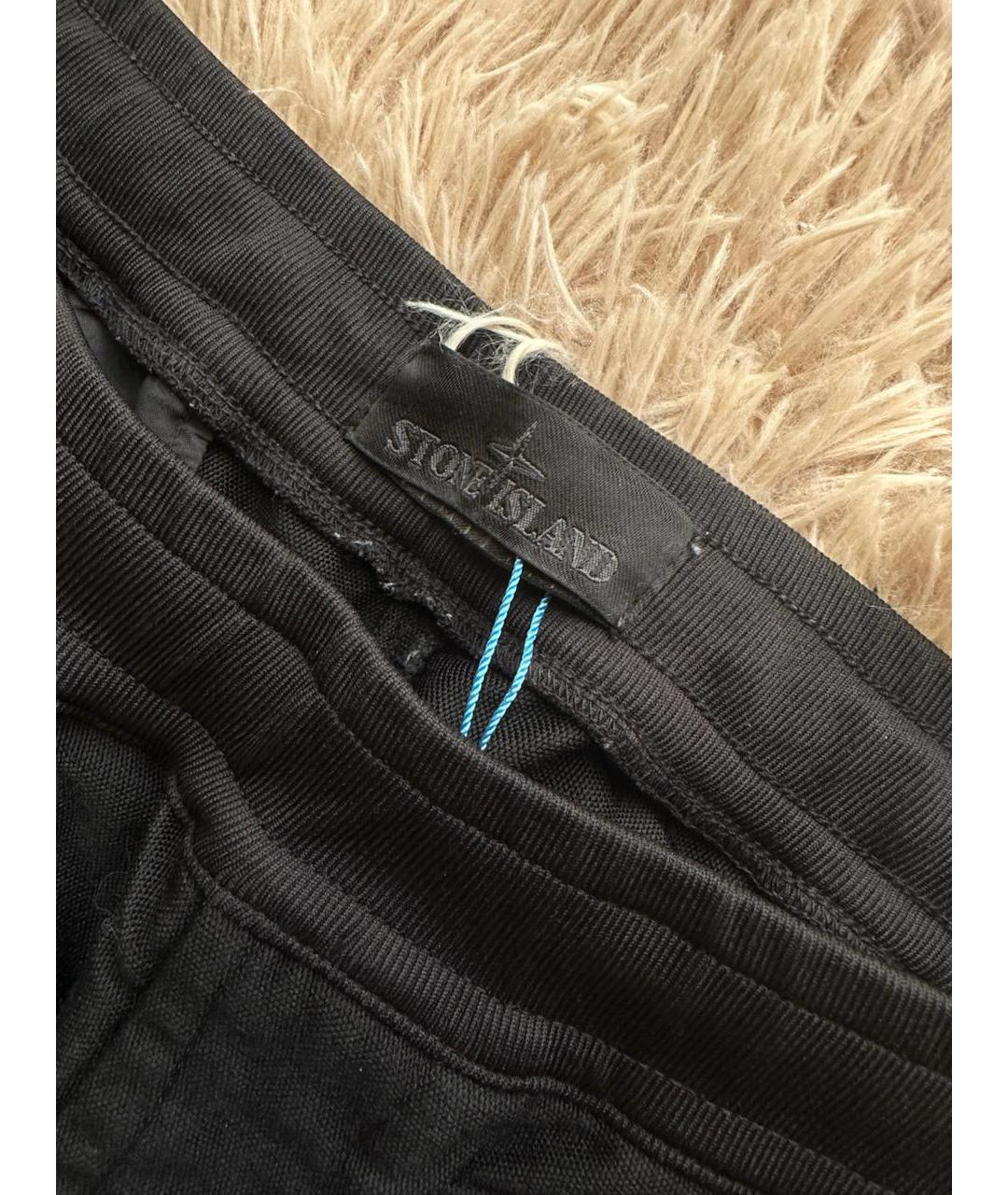 STONE ISLAND Черные шерстяные повседневные брюки, фото 3