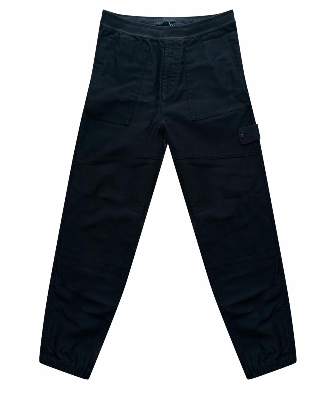 STONE ISLAND Черные шерстяные повседневные брюки, фото 1