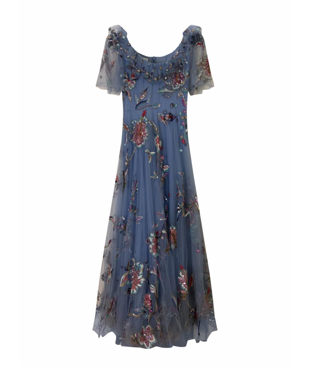 VALENTINO Голубое сетчатое вечернее платье, фото 1