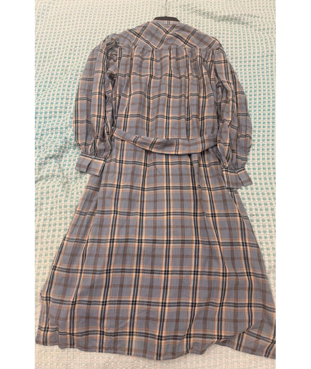 ULLA JOHNSON Голубое хлопковое повседневное платье, фото 5