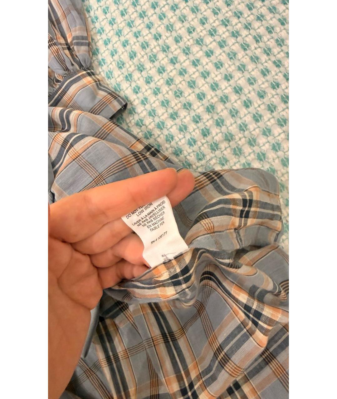 ULLA JOHNSON Голубое хлопковое повседневное платье, фото 4