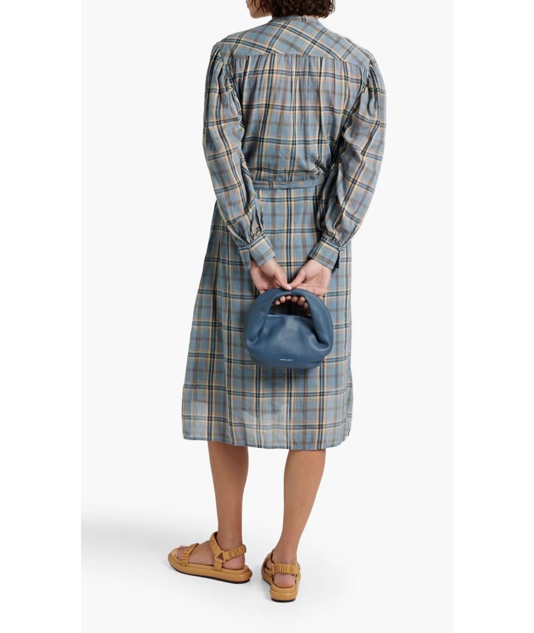 ULLA JOHNSON Голубое хлопковое повседневное платье, фото 8