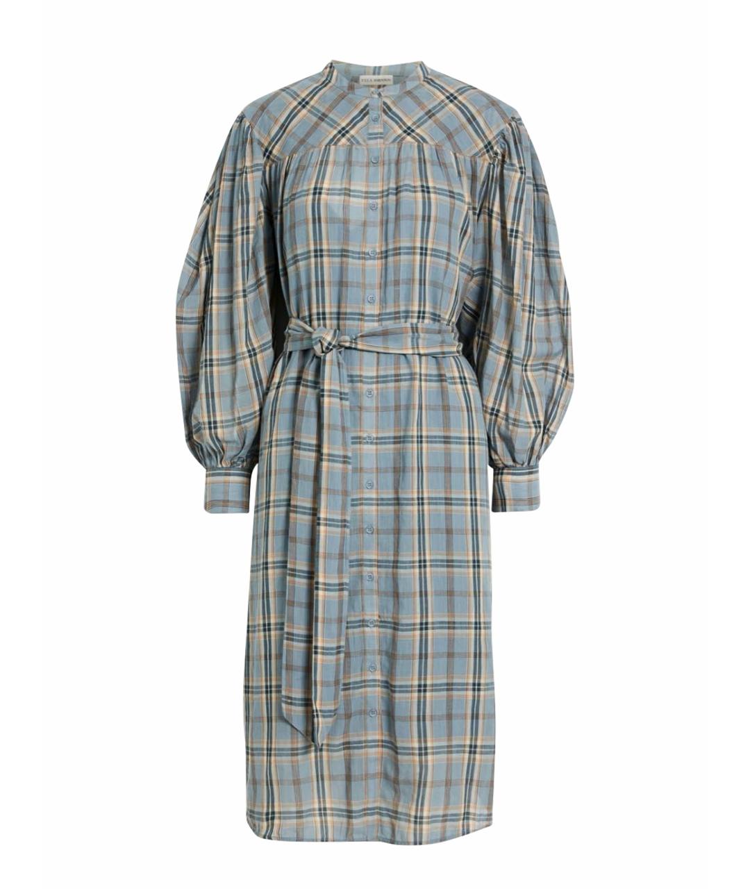 ULLA JOHNSON Голубое хлопковое повседневное платье, фото 1