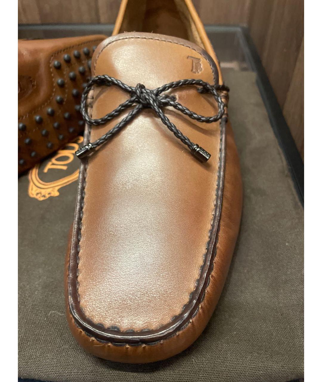 TOD'S Коричневые кожаные мокасины, фото 5