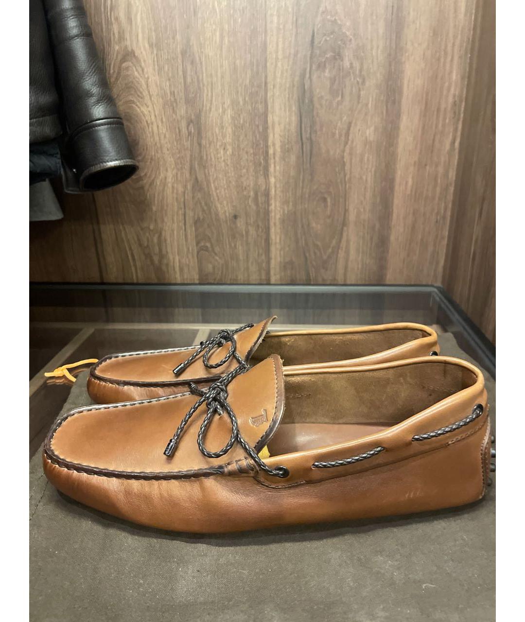 TOD'S Коричневые кожаные мокасины, фото 8