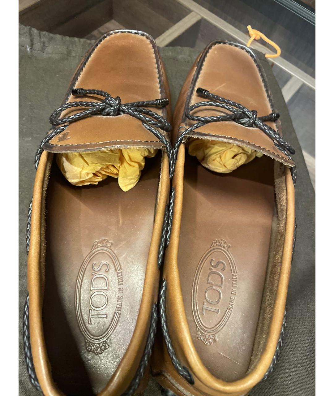 TOD'S Коричневые кожаные мокасины, фото 7