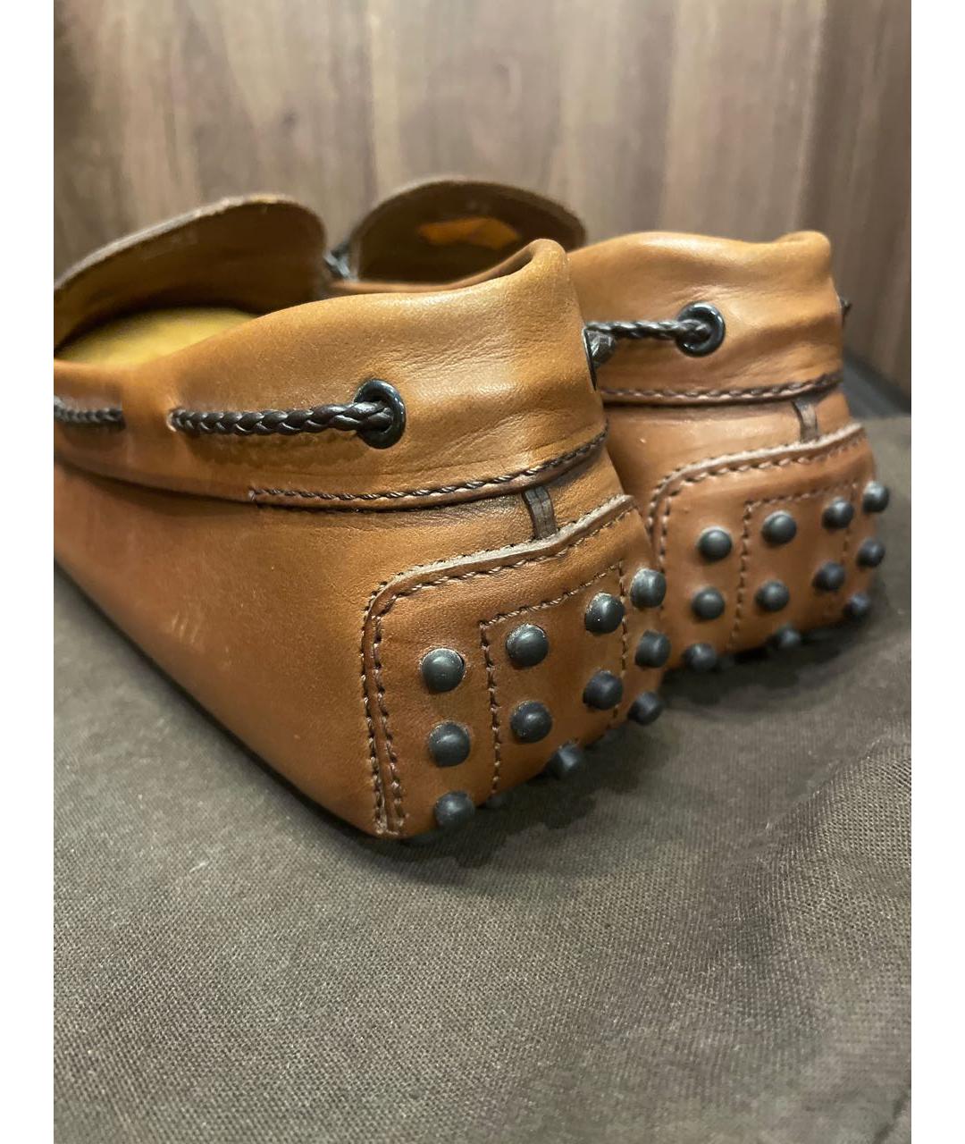 TOD'S Коричневые кожаные мокасины, фото 4