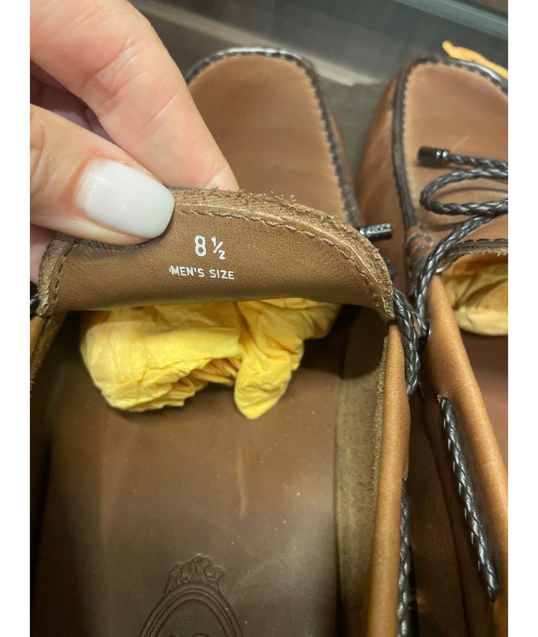 TOD'S Коричневые кожаные мокасины, фото 6